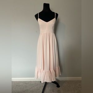 J Crew Pink Ruffle Hem Dress Size 6